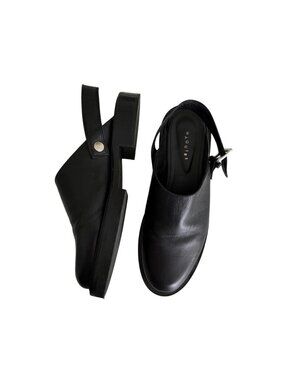 Maguire Black Leather Slingback Loafers